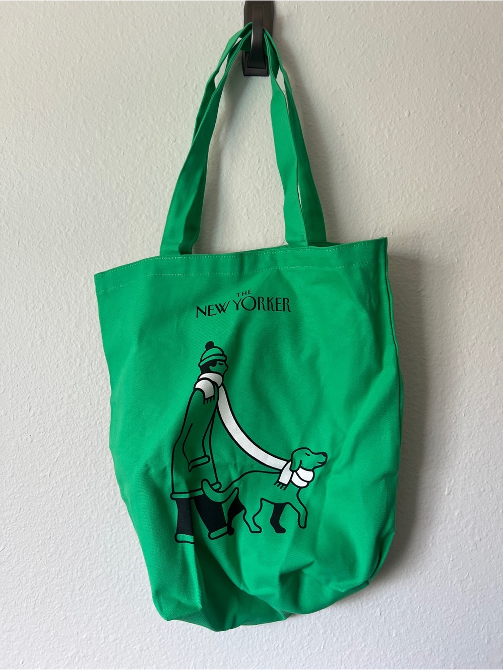 The New Yorker Limited Edition Dog Walk Winter 2025 Green Tote Bag - Picture 4 of 4